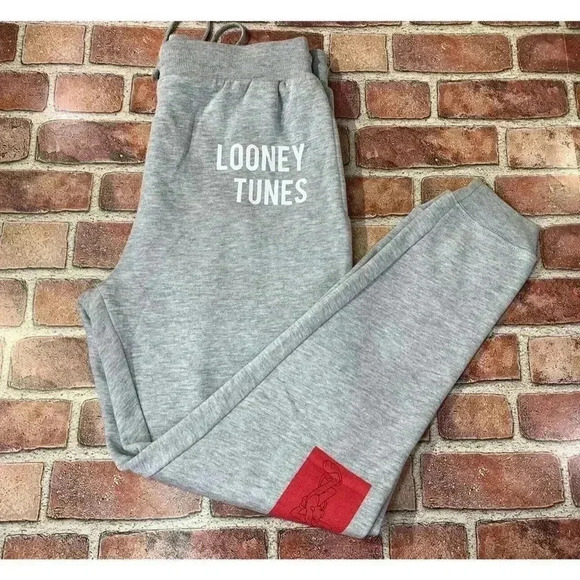Looney Tunes YOUNG MEN’S Jogger Sweat Pants Size Large Bugs “That’s All Folks!” - Picture 1 of 9